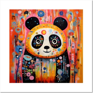 Wild Flower Panda Abstract flowers and shapes Posters and Art